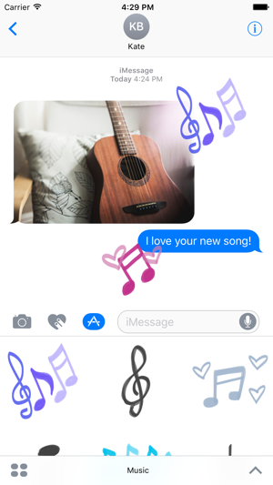 Music stickers for iMessage - photo keyb