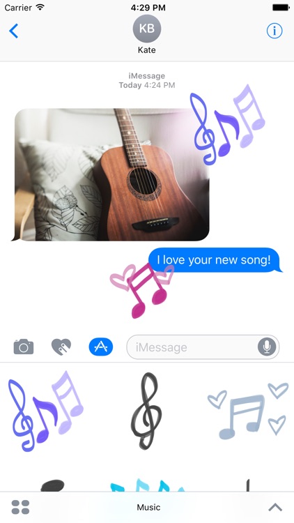 Music stickers for iMessage - photo keyboard emoji