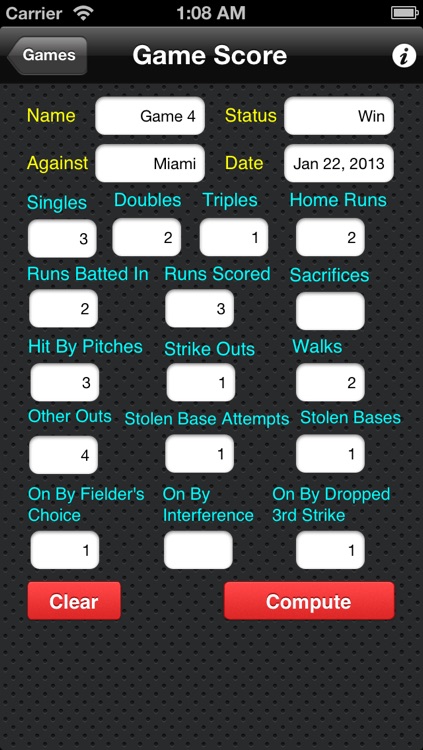 MyBaseball Batting Stats