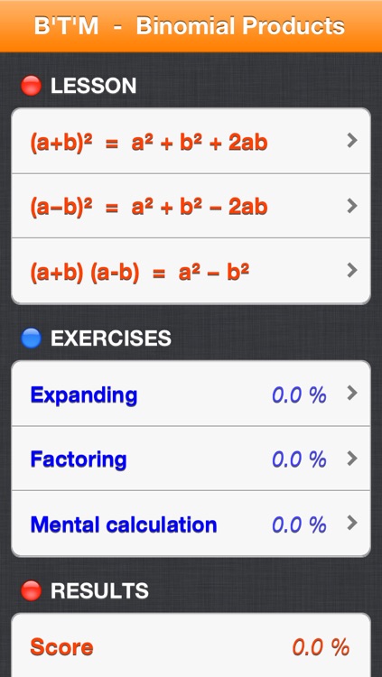 Special Binomial Products