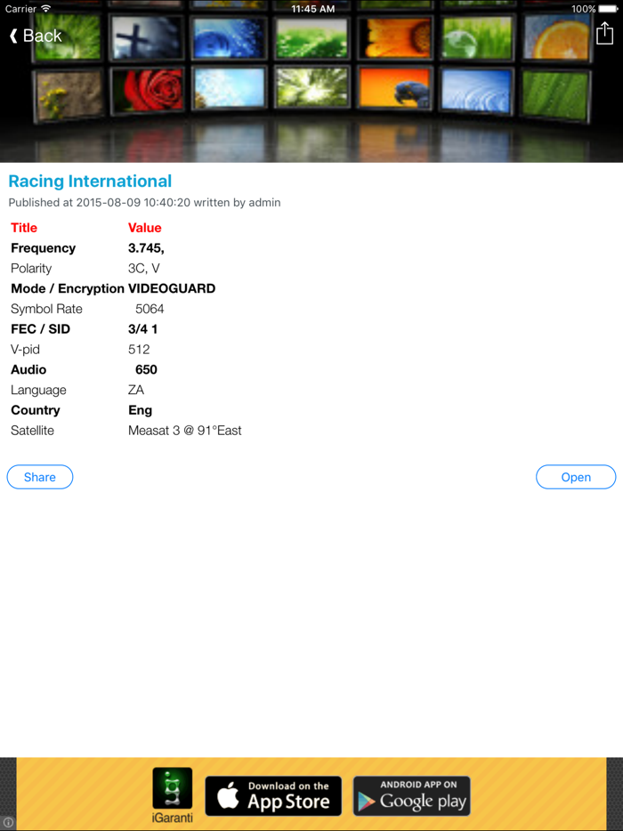 South Africa TV Channels Sat Info