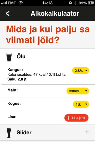 Alkokalkulaator screenshot 4