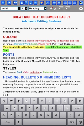 Document Pro- Create & Edit Rich Text Documents and Generate PDF. screenshot 2