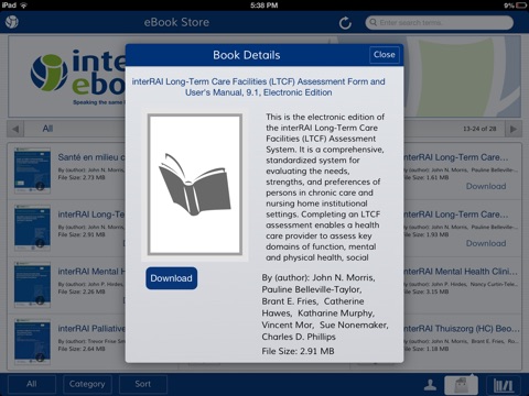 interRAI ebooks screenshot 2