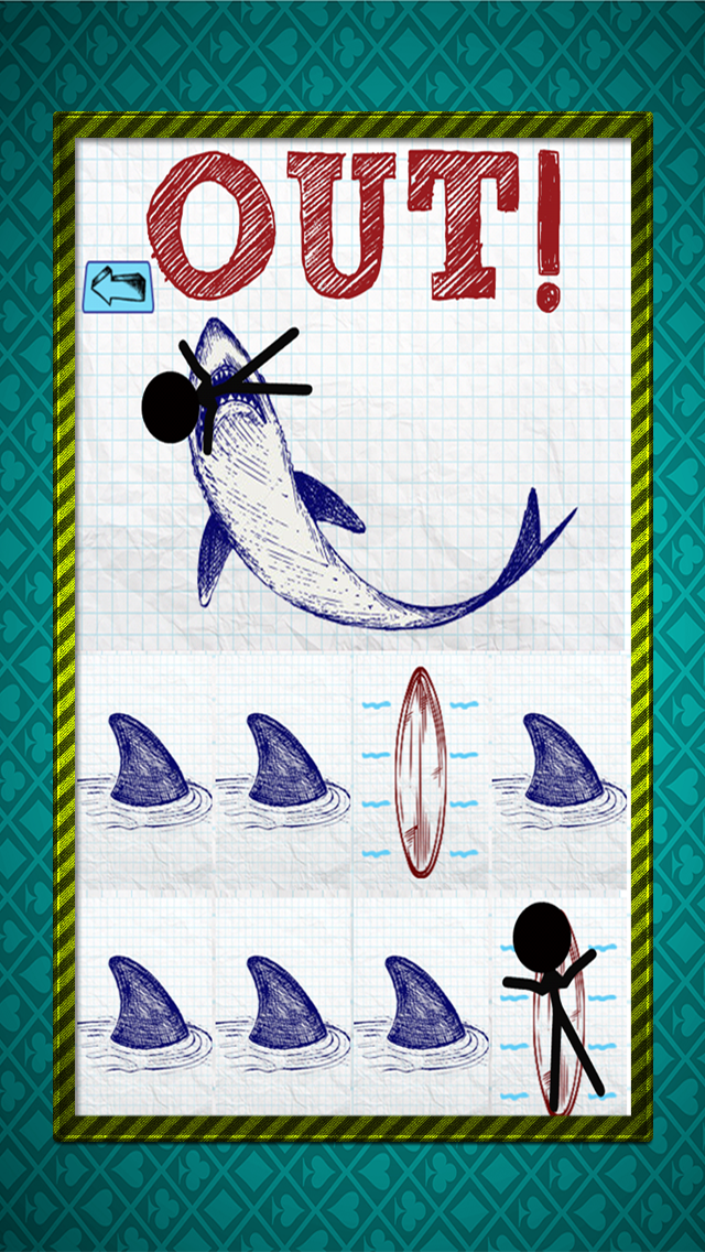 How to cancel & delete Stick-man Doodle Steps: Dont Step on The Shark Fins from iphone & ipad 3