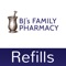 BJ's Family Pharmacy is an easy-to-use app that allows pharmacy customers to manage their entire family’s prescriptions, order refills, set medication reminders, and find pharmacy location information