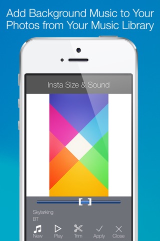 Insta ² with Music Video for Instagram - InstaSize , InstaFit and SquareSized Full Size Squaready without Cropping Camera to Post Movie & Picture Color Background with Awesome Aviary Photo Frame Editor Free screenshot 2