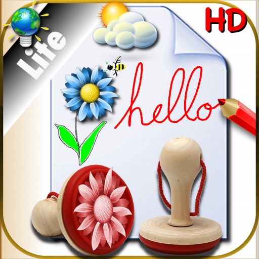Sketchbook for color Drawing and Writing for iPad with stickers to create on various backgrounds -LITE icon