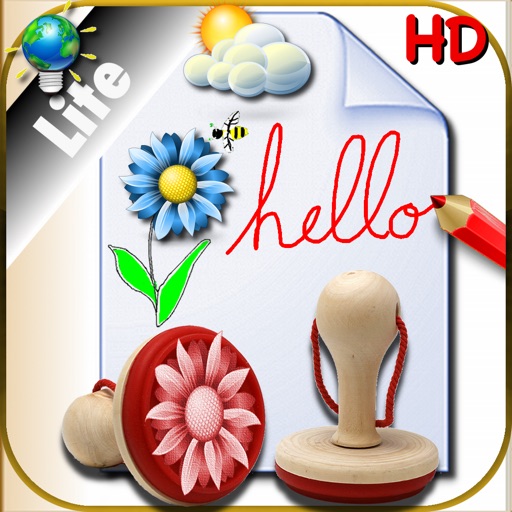 Sketchbook for color Drawing and Writing for iPad with stickers to create on various backgrounds -LITE