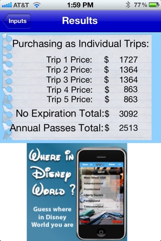 WDW Ticket Calculator - Walt Disney World Ticket Prices screenshot 4