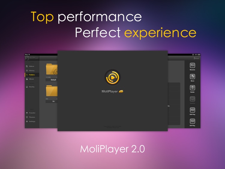 Moli-Player HD-free movie & music player for network download video & audio media on iPad