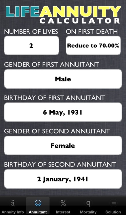 Life Annuity Calculator
