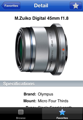 Olympus Lens Buddy - Lenses for Olympus cameras screenshot 4