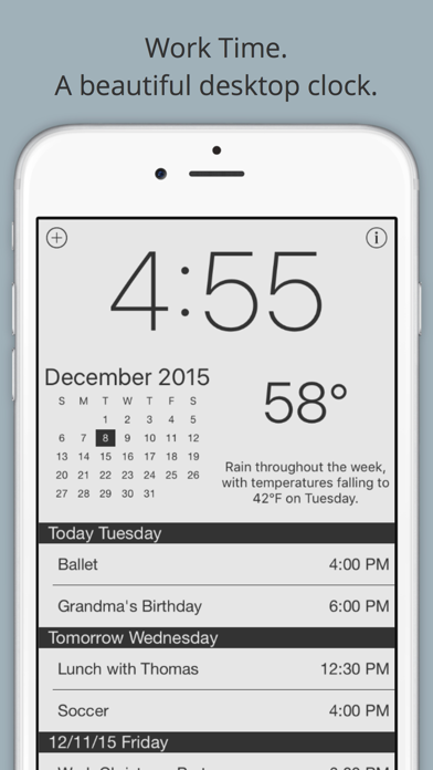 Work Time 作業時間 カレンダーや天気のエレガントなデスクトップ時計 Iphoneアプリ Applion