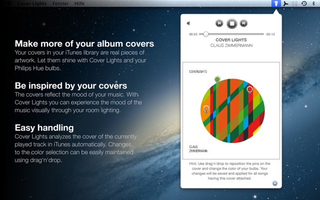 Cover Lights for Hue and iTunes