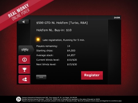 WSOP Real Money Poker Nevada- games and tournaments by World Series of Poker for iPad. screenshot 3