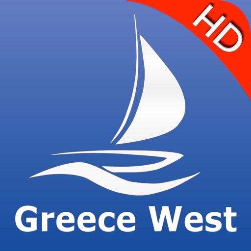Greece West nautical Chart HD: marine & lake gps waypoint, route and track for boating cruising fishing yachting sailing diving