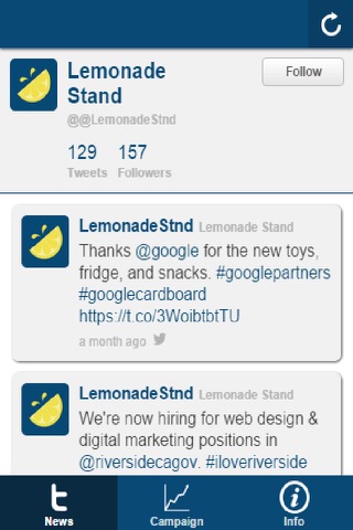 Lemonade Stand Dashboard screenshot 2