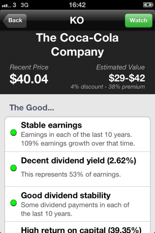 Investors Fundamentals Analysis screenshot 2