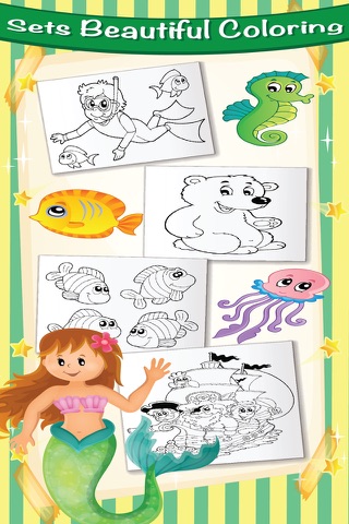 Coloring Book Frish World Pirate King Ocean Mermaid for Kids screenshot 3