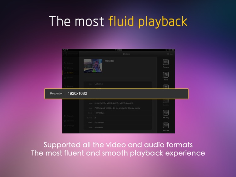 MoliPlayer Pro HD-video & music media player for iPad with DLNA/Samba/MKV/RMVB/AVI/MP3