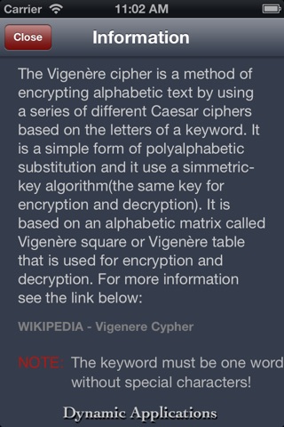 Vigenere Cipher screenshot 3