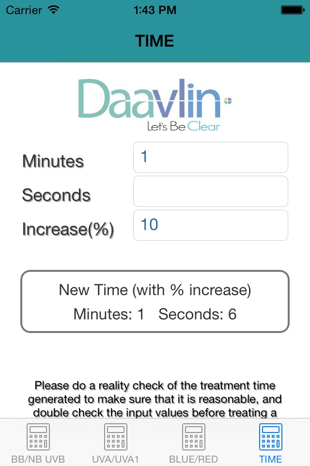 Phototherapy Calculator Daavlin screenshot 2
