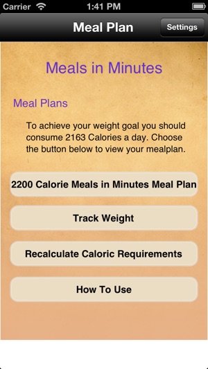 Meal Plans - Meals in Minutes 7 Day Meal