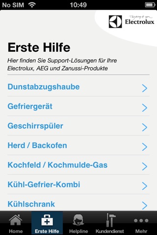 Electrolux Kundendienst screenshot 2