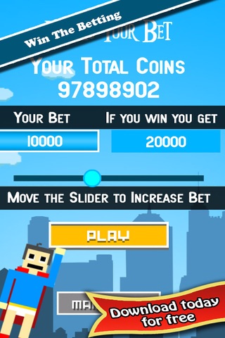 Underpants Super Hero - A 2 player jump racer gambling game screenshot 4