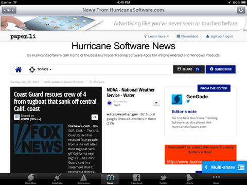 Hurricane Tracker By HurricaneSoftware.com's - iHurricane Freeのおすすめ画像5