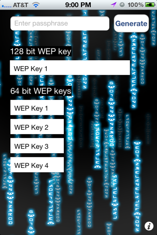 Скриншот из WEP Password Generator for WiFi Passwords