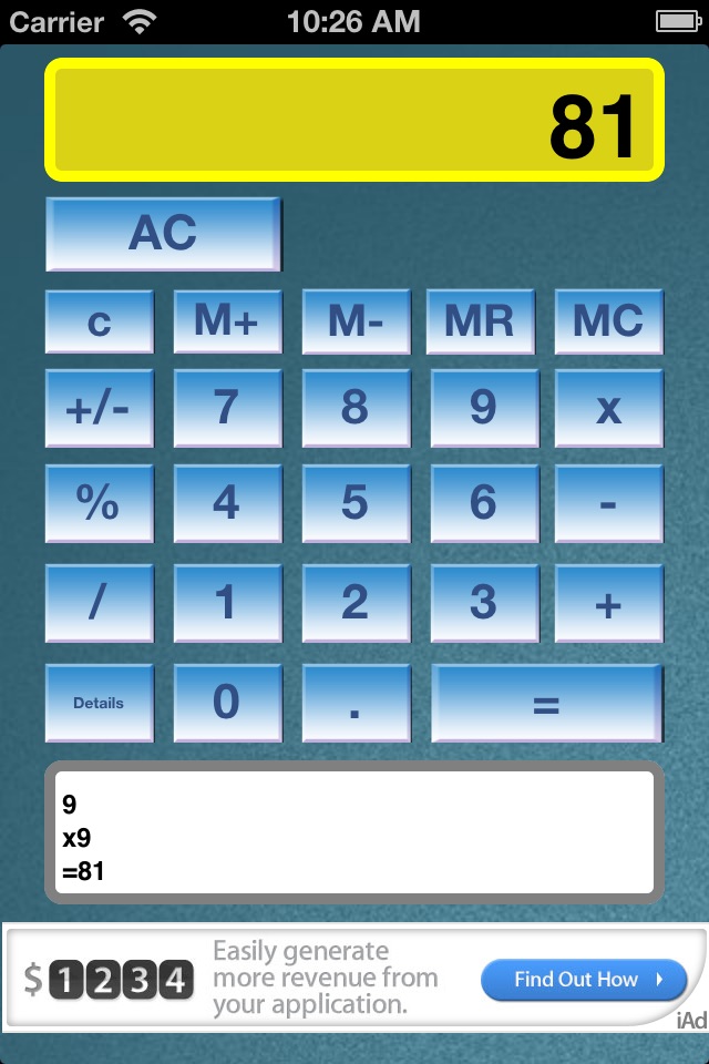 iSimpleCalc screenshot 2