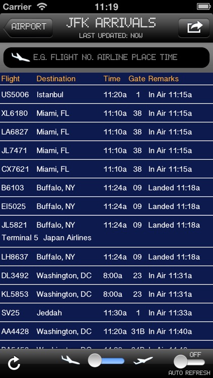 New York Airport - iPlane2 Flight Information