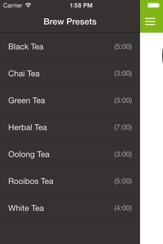 TeaTime - an accurate, easy-to-use tea timer screenshot 2