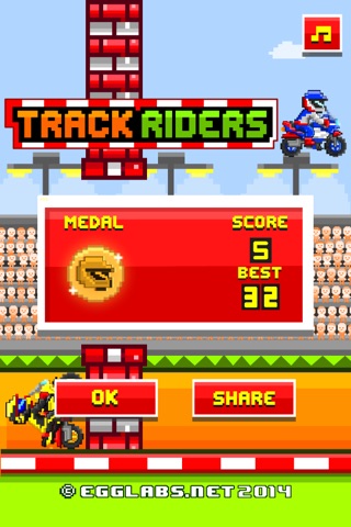 Track Riders - Free Retro 8-bit Pixel Motorcycle Games screenshot 4