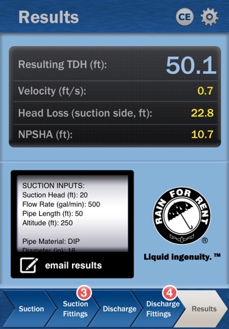 Rain for Rent TDH Pump Calculator screenshot 3