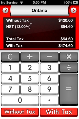 Sales Tax Canada Calculator + screenshot 2