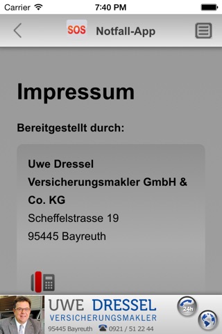 Notfall-App – Uwe Dressel screenshot 2