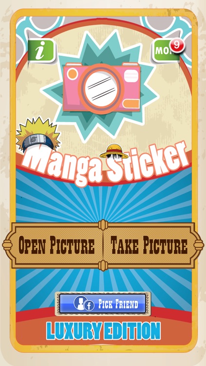 Manga Sticker Camera HD - Super Saiyan Goku Ninja Naruto Luffy One Piece Hair Edition