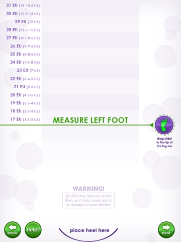 pediped Sizing Guide screenshot 2