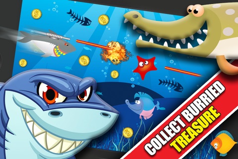Shark Attacks! FREE : Hungry Fish Revenge Laser Shooting Racing Game - By Dead Cool Apps screenshot 2