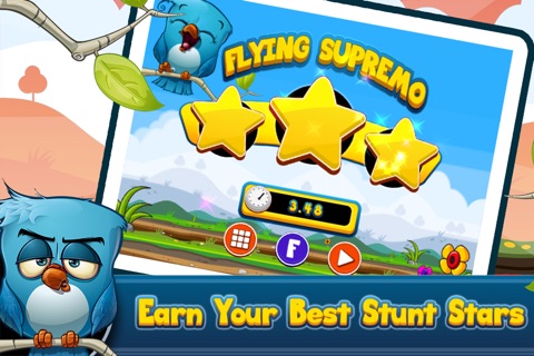 Flippin Bird Pro - Flying Stunt Tricks School to Test your Driving and Don't Touch the Hoops by Go Free Games screenshot 3