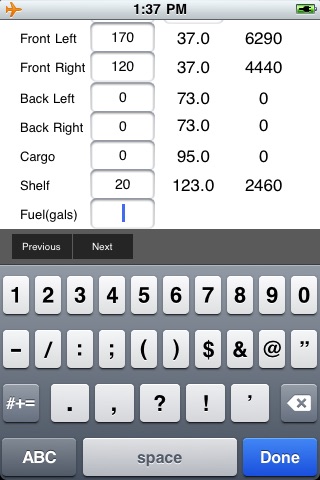 C172R Weight and Balance Calculator screenshot 2