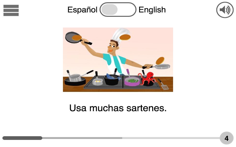 Bilingual Books Spanish "Cooking with Dad" screenshot 2