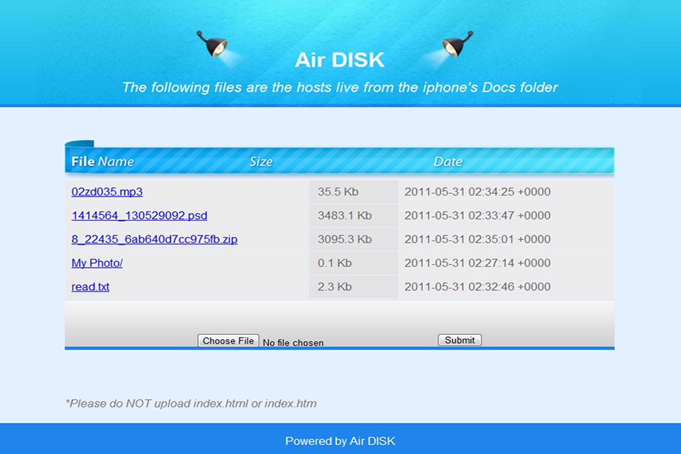 Air Disk Free - Wireless HTTP File Sharing screenshot 2