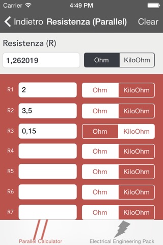 Electrical Parallel Calculator screenshot 2