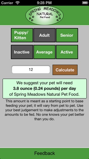 Spring Meadows Feed Calculator(圖3)-速報App