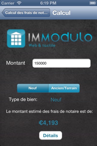 Estimation des frais de notaire screenshot 2