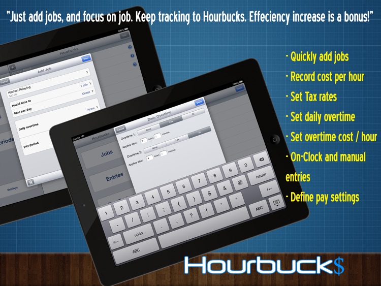 Hourbucks HD - Hours Tracker, Timesheet and Timetracker